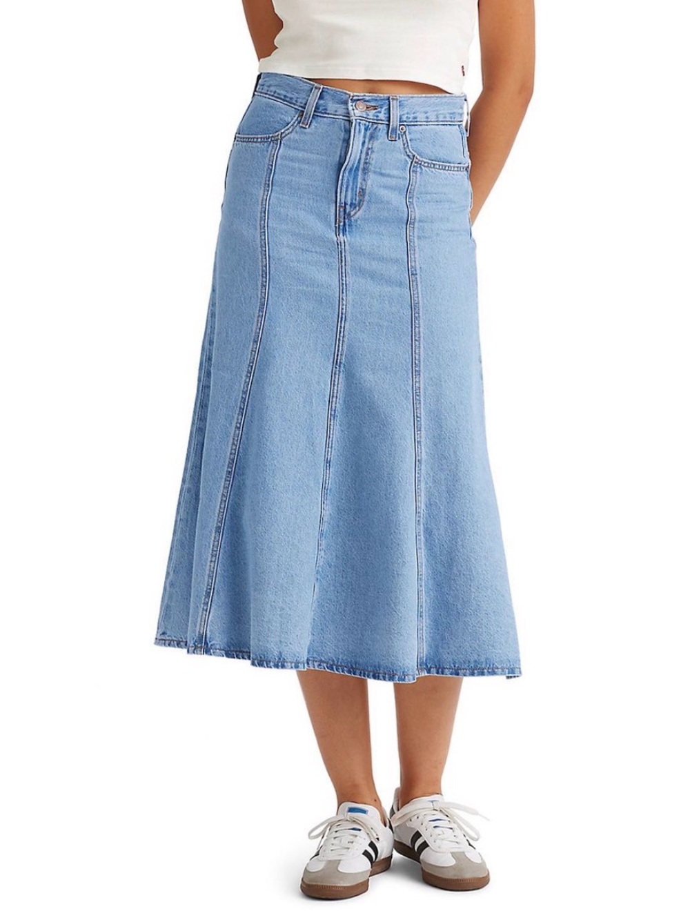 Levi's Light Blue Denim Midi Skirt